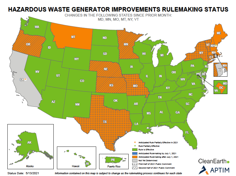 Hazardous Waste Generator Improvements Rule in Effect in Maryland